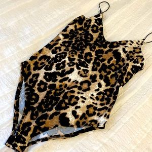Leopard print body suit